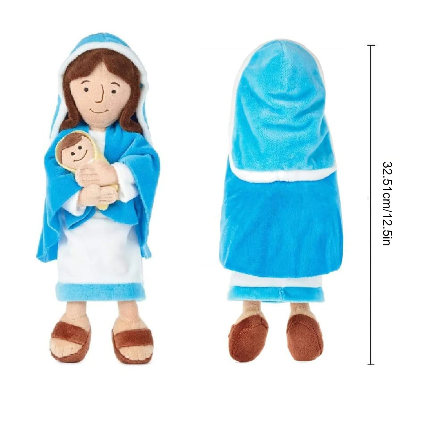 12.8In Jesus Plush Doll Blessing Virgin Mary Stuffed Plush Baby Jesus Pillow Children Gift Christian Religious Decoration