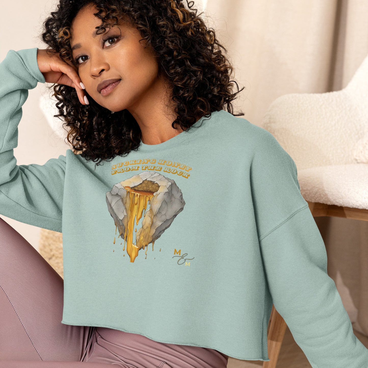 Sucking honey from the Rock Crop Sweatshirt